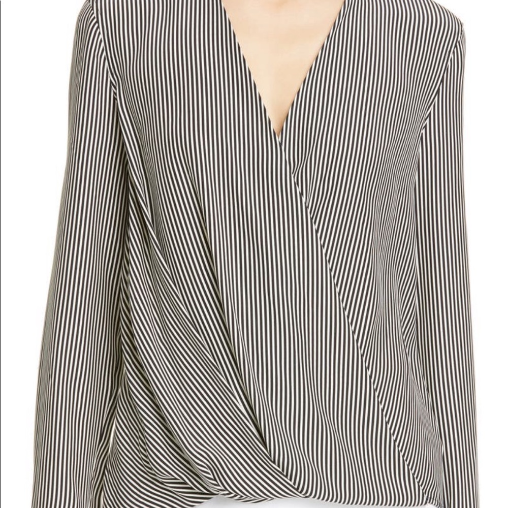 rag & bone Black and White Striped Blouse